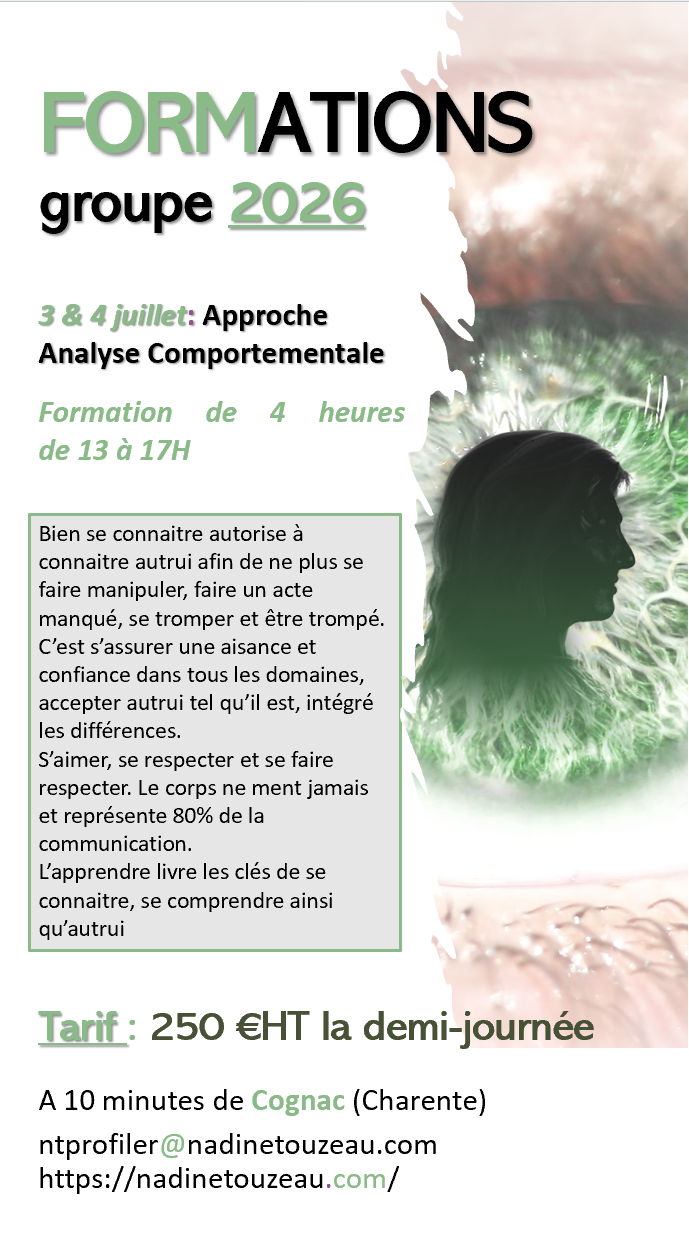 Formation 2026 Nadine Touzeau, sciences du comportement